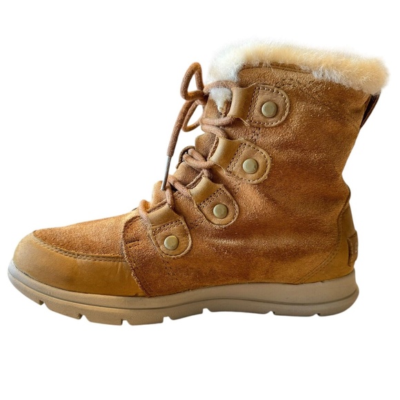 Sorel Womens Camel NL3039-224 Explorer Joan Suede Lace Up Waterproof Boots Sz 8 - Picture 5 of 13